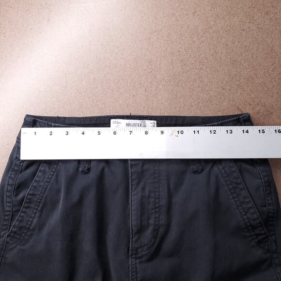Hollister Loose Cargo Pants Baggy 100% Cotton Women 29x30 Black - Picture 5 of 11